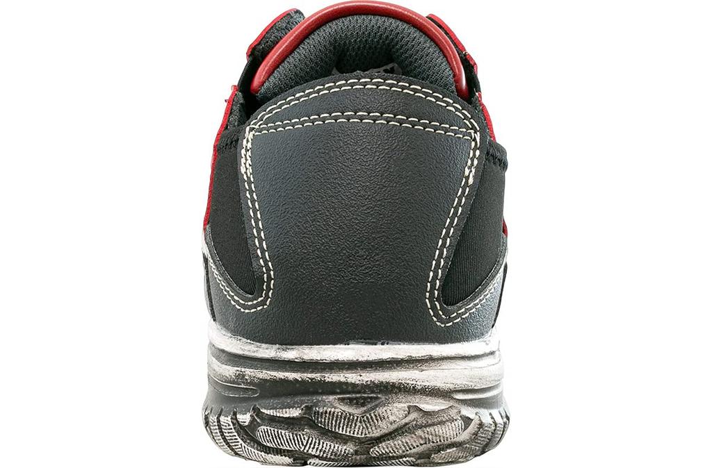 Edwin Safety Shoes with Steel Toe Cap and Size ESM-104 Laces, Slip-On (Red, 27.0)