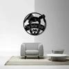 1pc Fashion Beauty Salon Metal Artwork Round Barber Shop Metal Wall Art Home Living Room Interior Decoration Metal Art