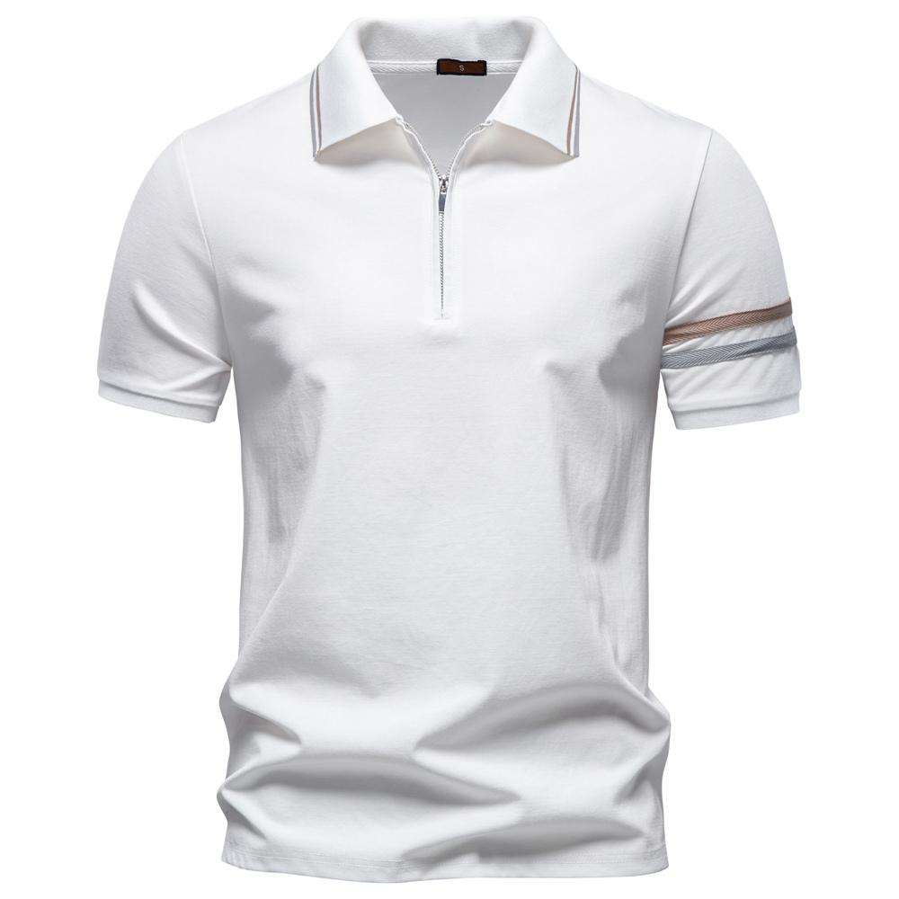 AIOPESON Men s Polo Shirts Half Zipper Collar Solid Color Breathable Casual Polo Shirt for Men Summer Fashion Top Shirts EUR S 55-65kg