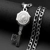 Catholic Saint Benedict Medal Key Shaped Pendant Necklace Stainless Steel I LOVE JESUS San Benito Chain Amulet Jewelry Gift