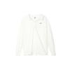 Solid Color Polo Collar Loose Long Sleeve Drop Shoulder T-Shirt Women Tops White FB8721-133
