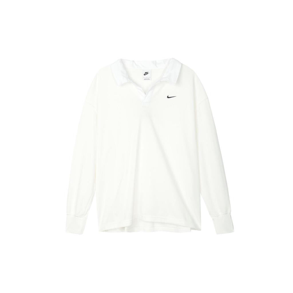 Nike Sportswear Essential Women's Oversized Long-Sleeve Polo White FB8721-133