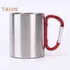 Stainless Steel Cup 220ml Double-layered Cup for Camping Traveling Handle Carabiner Backpacking Hiking Portable Cups Outdoor Tea Coffee Mug