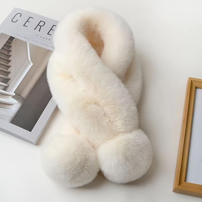 

Теплый шарф из искусственного меха для шеи — уютный, ветрозащитный и стильный для зимних прогулок бежевый