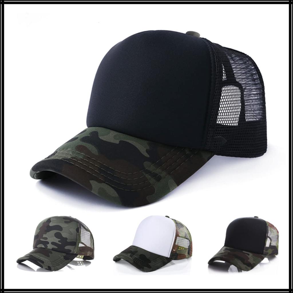 Mesh CA535 [White Fang] Hat, Camouflage, Cap, Running, Sports, Lightweight, Quick-Drying, Men's, Women's, (Camouflage)