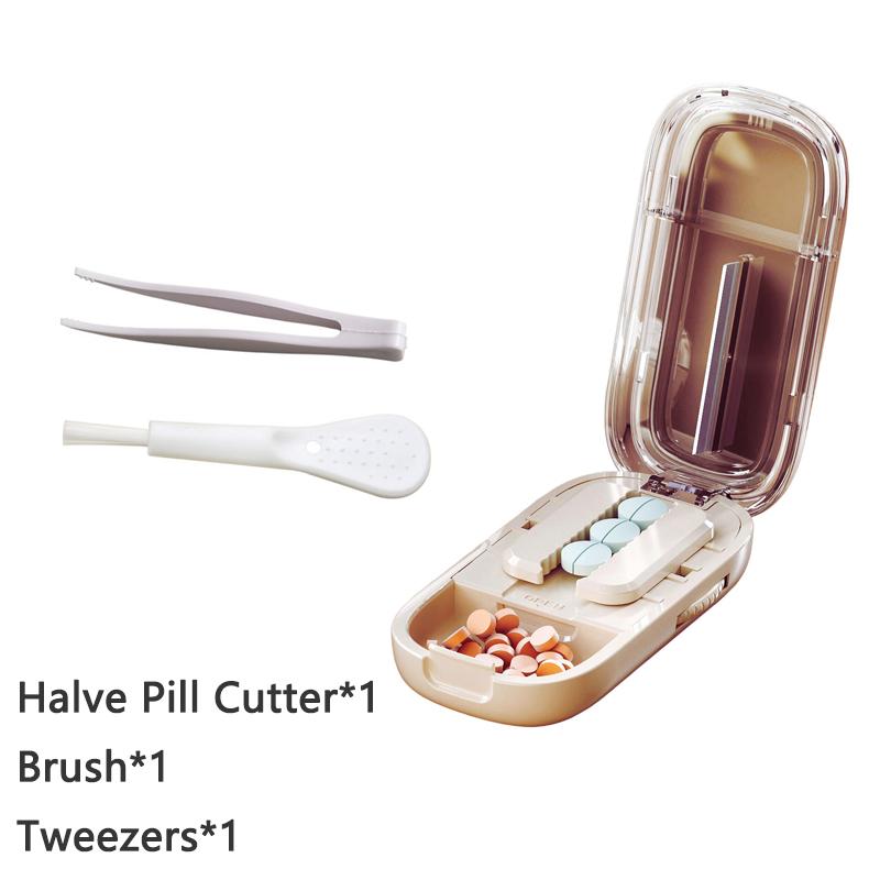 PillenSchneider Mit Unsichtbarer Aufbewahrungsbox Tragbar 2 In 1 Mini MedikamentenTablette Medizin Klein Kleine Medizinbox Gesundheitswesen Pillen Etui