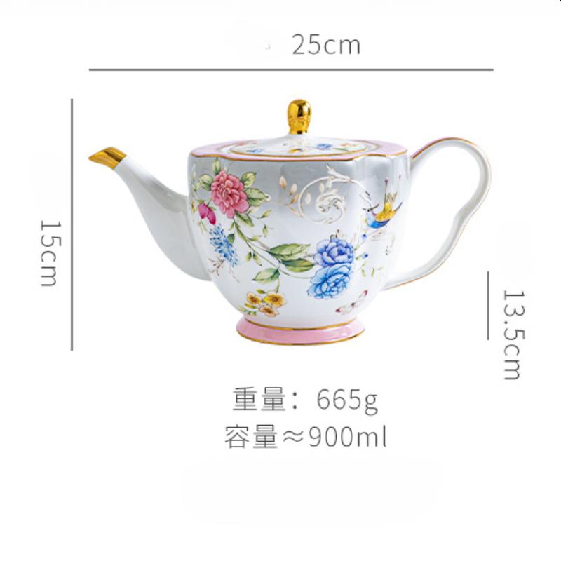BRPfingstrosenblüte Keramik Kaffeekanne Teekanne mit Blumen Kerzenständer Muttertopf Englischer Stil Schwarztee Tasse Kaffeetasse HausgeschenkEY