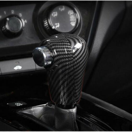 2*Carbon Fiber ABS Inner Gear Shift Knob Cover Trim For Honda HR-V HRV 2016-