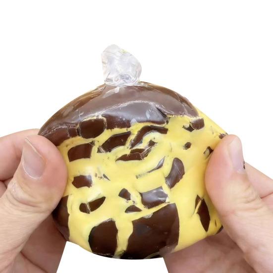 Crisp Chocolate Ball Squeeze Toy with Wax Coating Stress Relief Slow Rising Shapeable Ball Sensory Fidget Toy Decompression Tool Party