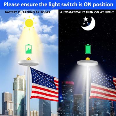 Luzes solares para mastro de bandeira 128LED Luzes de acampamento ao ar livre