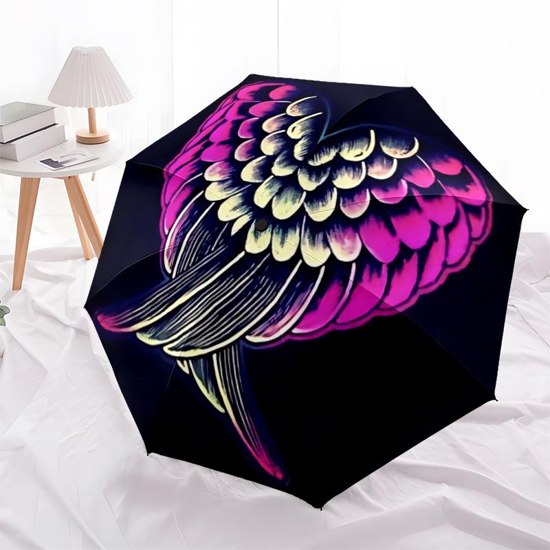 1pc Wings Heart Automatic Open/Close Umbrella Compact Folding Umbrella, All-Season Portable Umbrella for Women/Men F1124336