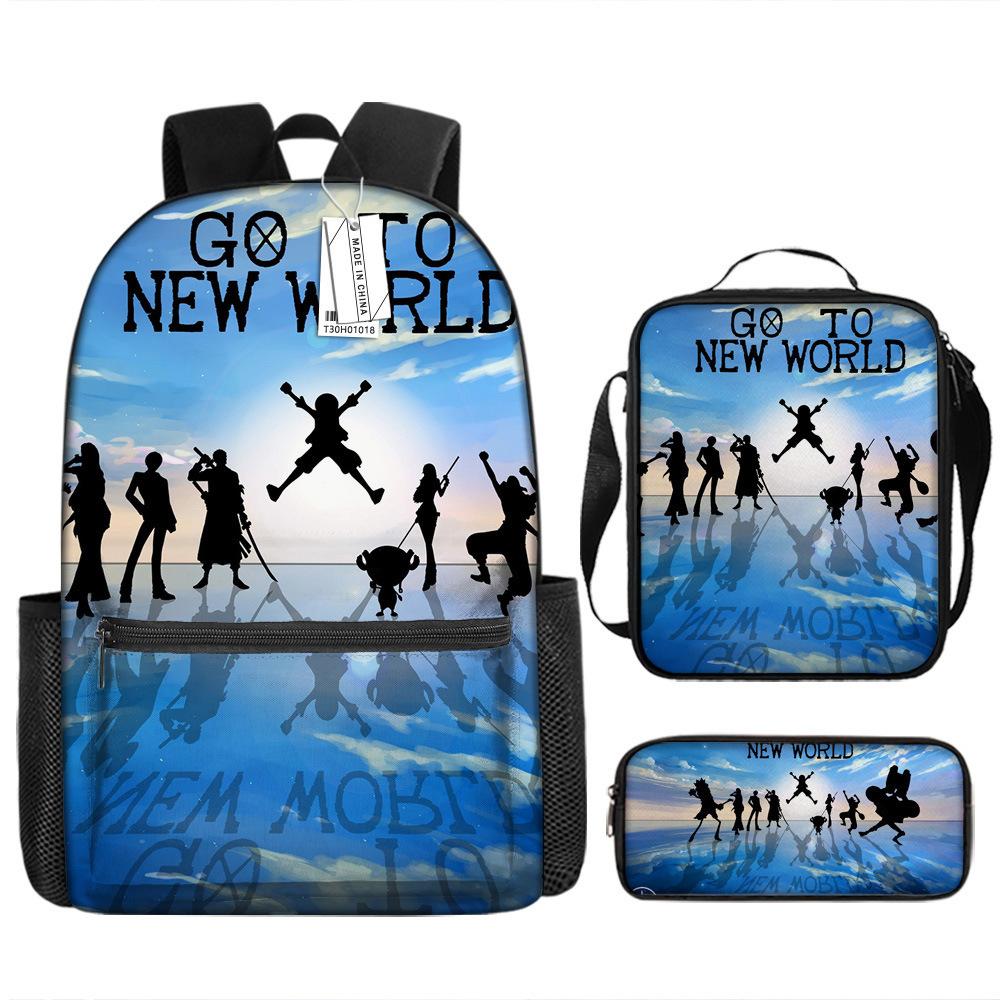 Popular Animation Backpack Student Schoolbag Boys Messenger Bag Girls Pencil Case