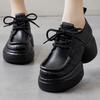 Fashion GKTINOO Thick Sole Pumps Versatile Genuine Leather Retro Women's Shoes 2025 Spring New Round Toe High Heel Platform Shoes