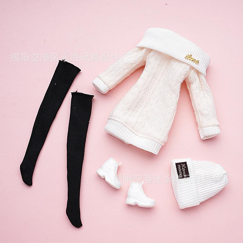 New 6 30cm Doll 11 Inch Mini Baby Clothes Fashionable Wool Jumpsuit Hat Pants Toy 1Pcs
