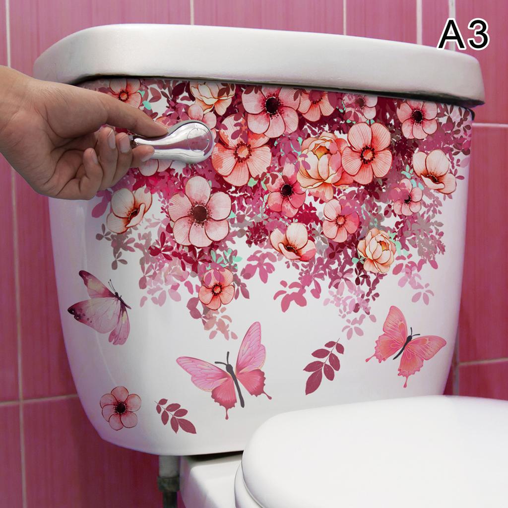 Verschiedene grüne Pflanzen Blumen Wandaufkleber Badezimmer Toilette Dekor Aufkleber Wohnzimmer Schrank Home Dekoration Selbstklebendes Wandbild