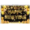 2025 Happy New Year Theme Party Background Fireworks Golden Banner  Decoration New Year Celebrate Family Party Photo Supplies