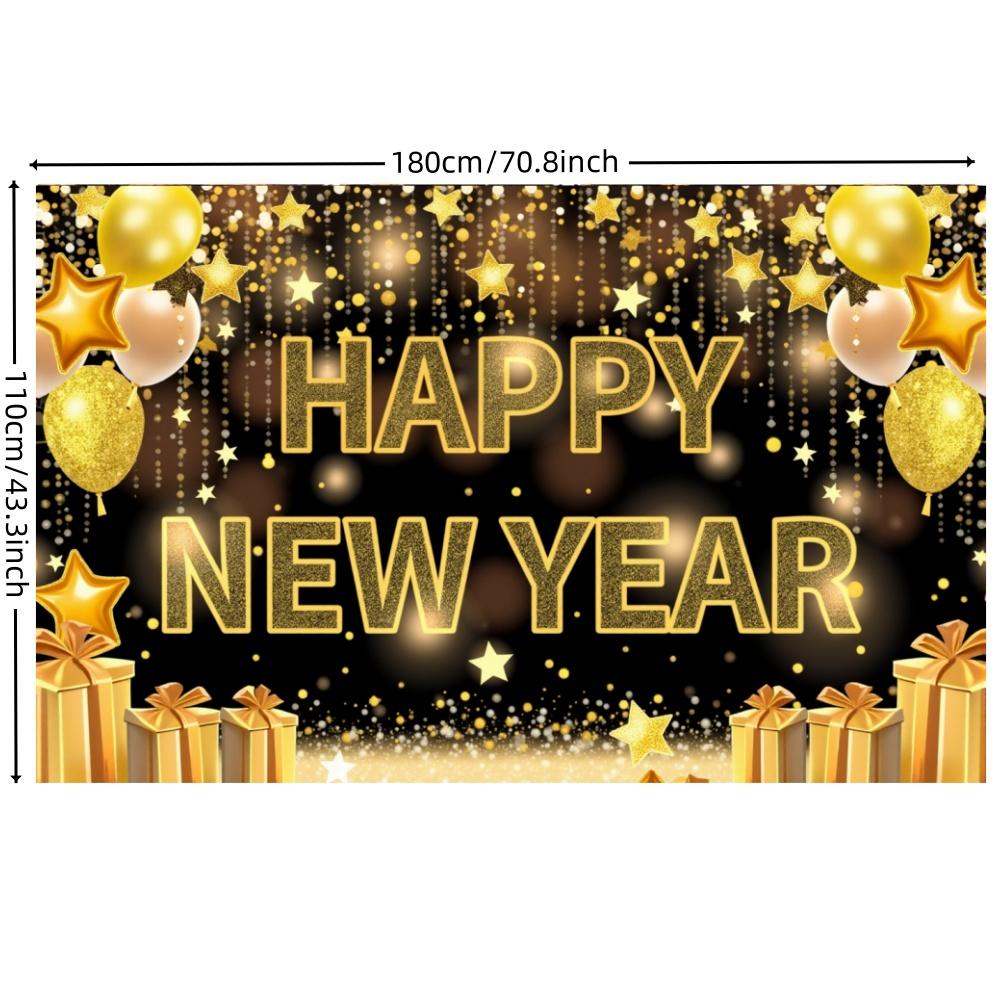 2025 Happy New Year Theme Party Background Fireworks Golden Banner Decoration New Year Celebrate Family Party Photo Supplies