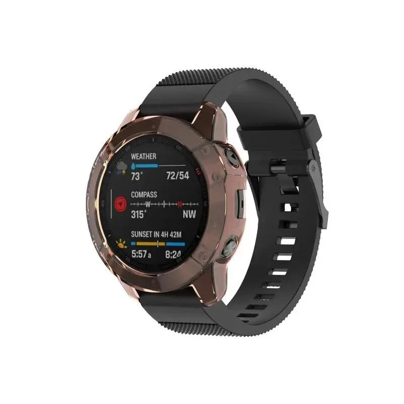 Étui de protection pour Garmin Fenix 7 7S 7X Pro Solar 6 6S 6X Pro TPU Protecteur Transparent Bracelet de Montre Intelligente Pare-chocs en Silicone