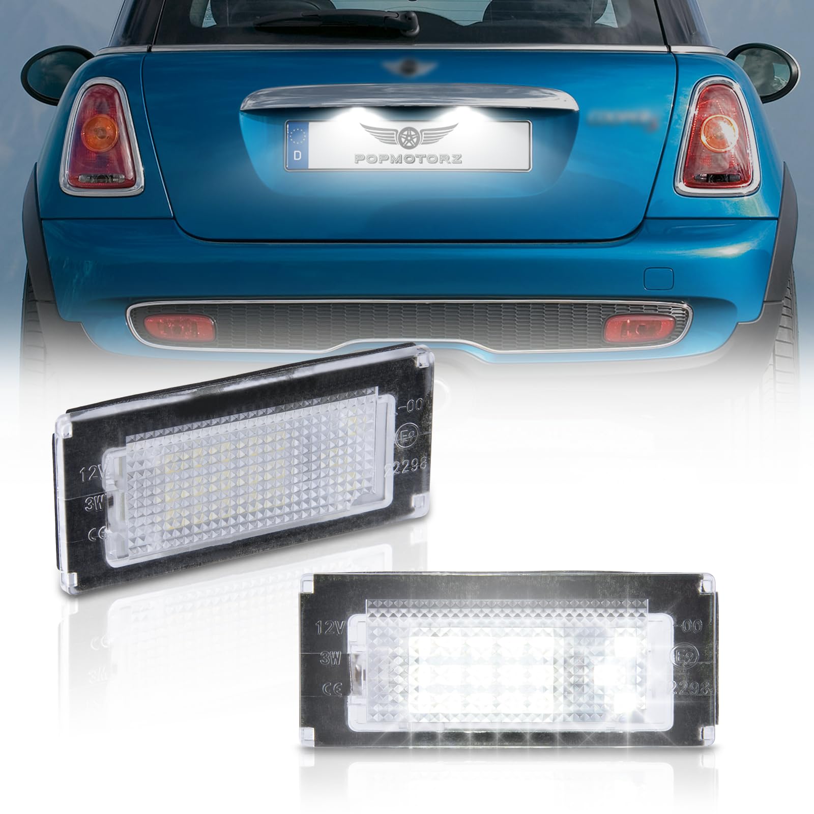 

POPMOTORZ Светодиодная лампа подсветки номерного знака BMW MINI R50 R52 R53 Mini Cooper Cooper S со встроенным канселлером