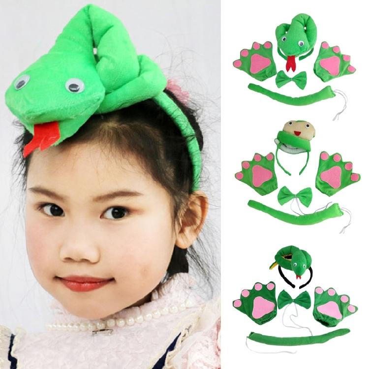 Snake Hairband, Tail, Glove, and Bowtie for Kid Adult