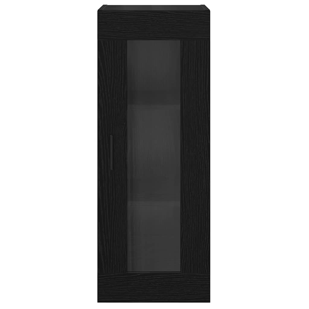 Wall Mounted Cabinet in Black Oak Effect 34.5 x 34 x 90 cm