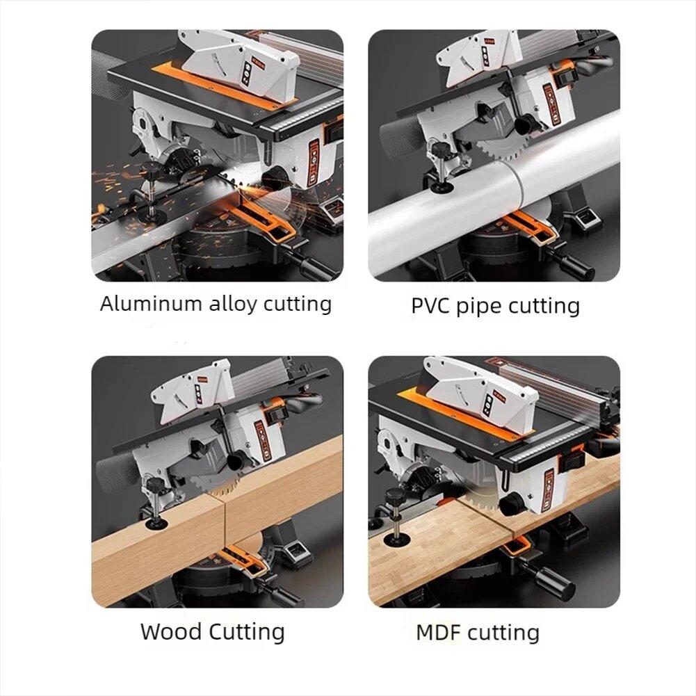 1500W 220V Electric Compound Saw 10 Inch Miter Saw 45 Degree High Power Woodworking Cutting Machine Aluminum Saw Machine