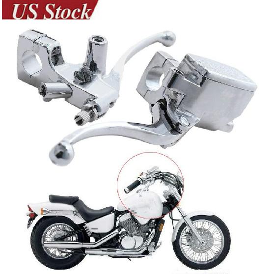 Motorcycle 1  Handlebar Chrome 25mm Clutch Lever Master Cylinder Hydraulic Brake