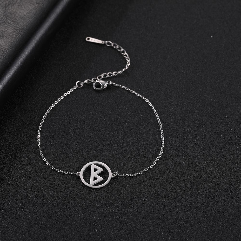 My Shape 24 Viking Runes Odin Stainless Steel Bracelet Adjustable Nordic Small Charm Cuff Bangle Jewelry Gifts for Women Female