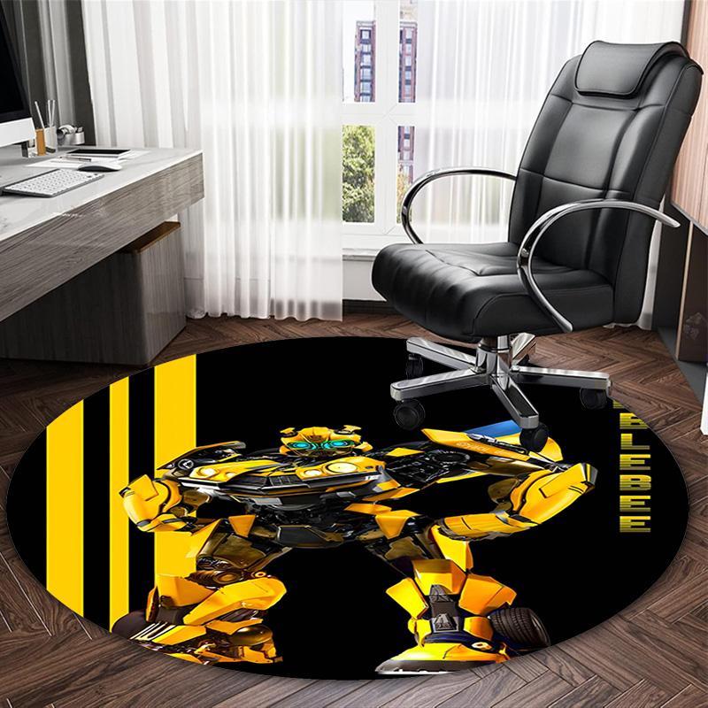 1pc Bumblebee2 Print Round Carpet Chair Round Carpet Suitable for Bedroom Living Room Home Decorative Carpet