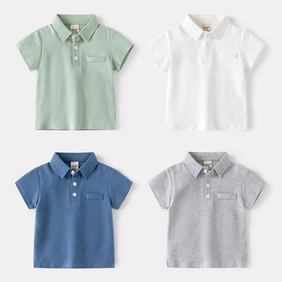 Kids' Pure Cotton Short-Sleeve Polo T-Shirt - Korean Style Summer Top for Boys and Girls
