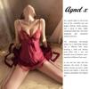 Sexy Lingerie Inner Underwear Nightwear One Piece Setup X026 Wine [Agnel x] See-Through Women's (S, Red)