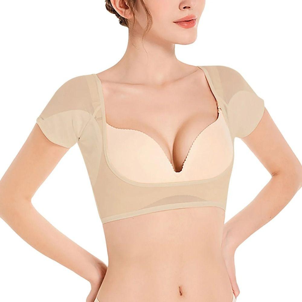 New Breathable Sweat Wicking Vest Mesh Sweat Proof Mesh Sweat-absorbing Vest Slimming Washable Underarm Cotton Wicking Pad Women L бежевый