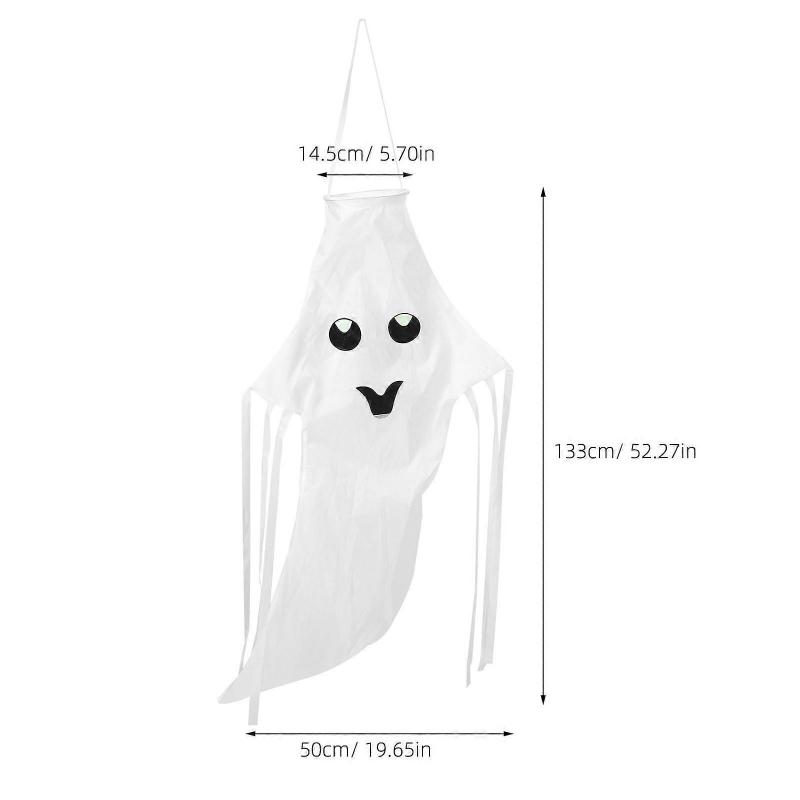 Polyester Halloween Windsock 2Pcs With 3D Ghost Shape For Homeowners And Party Planners In Halloween Decor