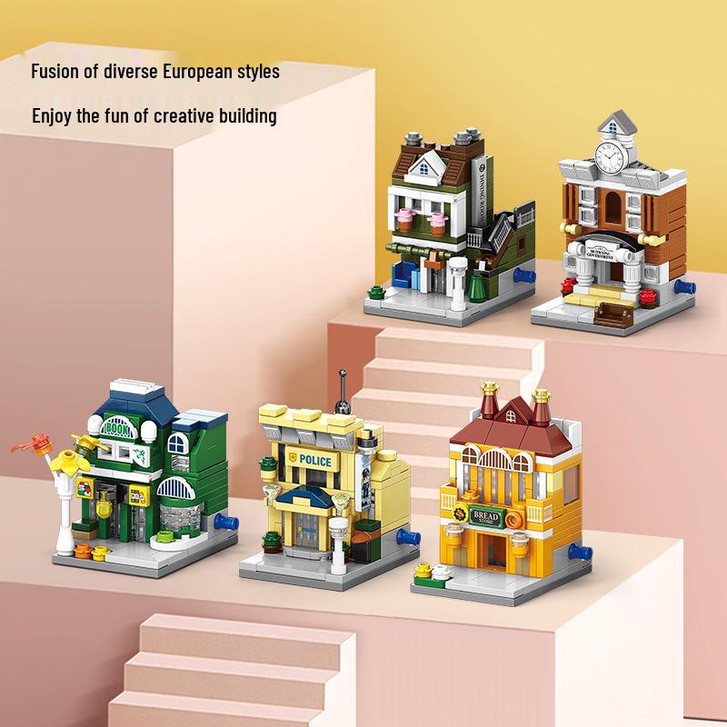 2025 Street Scene Lego-Compatible Architecture Model: Educational Assembly Toy for Kids and Boys