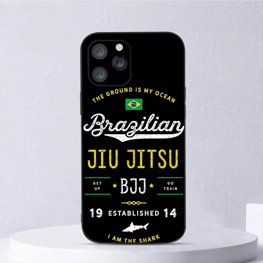 BJJ Brazilian Jiu Jitsu OSS Phone Case For iPhone 15,14,13,12,11,Plus,Pro Max,XS,X,XR,SE,Mini,8,7 Soft Silicone Black Cover