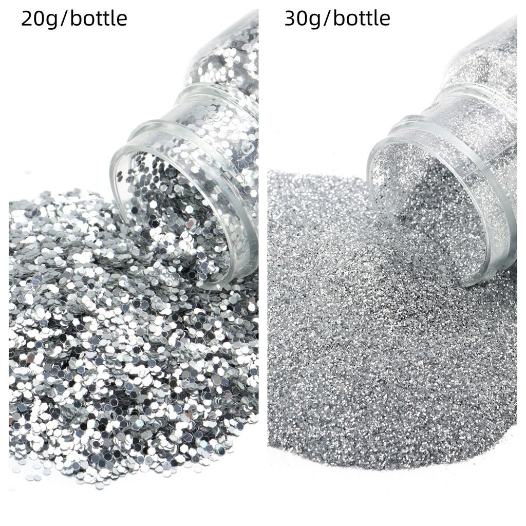 20/30g Glitter Sprinkles Powder Colorful Hexagonal Sparkly Powder Nail Art For Handicraft Creative Nail Paillette Decoration