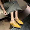 Hot Selling Women's Slippers 2025 New Summer Mary Janes Thick Heel Retro Style Flat Head Shape Elegant French Style Shoes