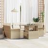VidaXL 7-piece Garden Sofa Set with Cushions In Beige Poly Rattan 3348217