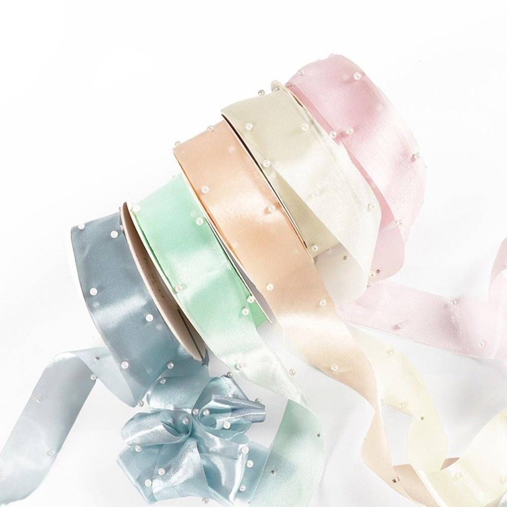 1 Roll Wrapping Ribbon Pearl Satin Fabric Ribbon Decorative Satin Ribbon Wedding Decoration
