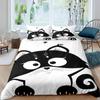 Kids Cat Duvet Cover Queen Size,Cartoon Kitten Sleeping on Crescent Moon Stars Night Dreams Polyester Comforter Cover for Kids