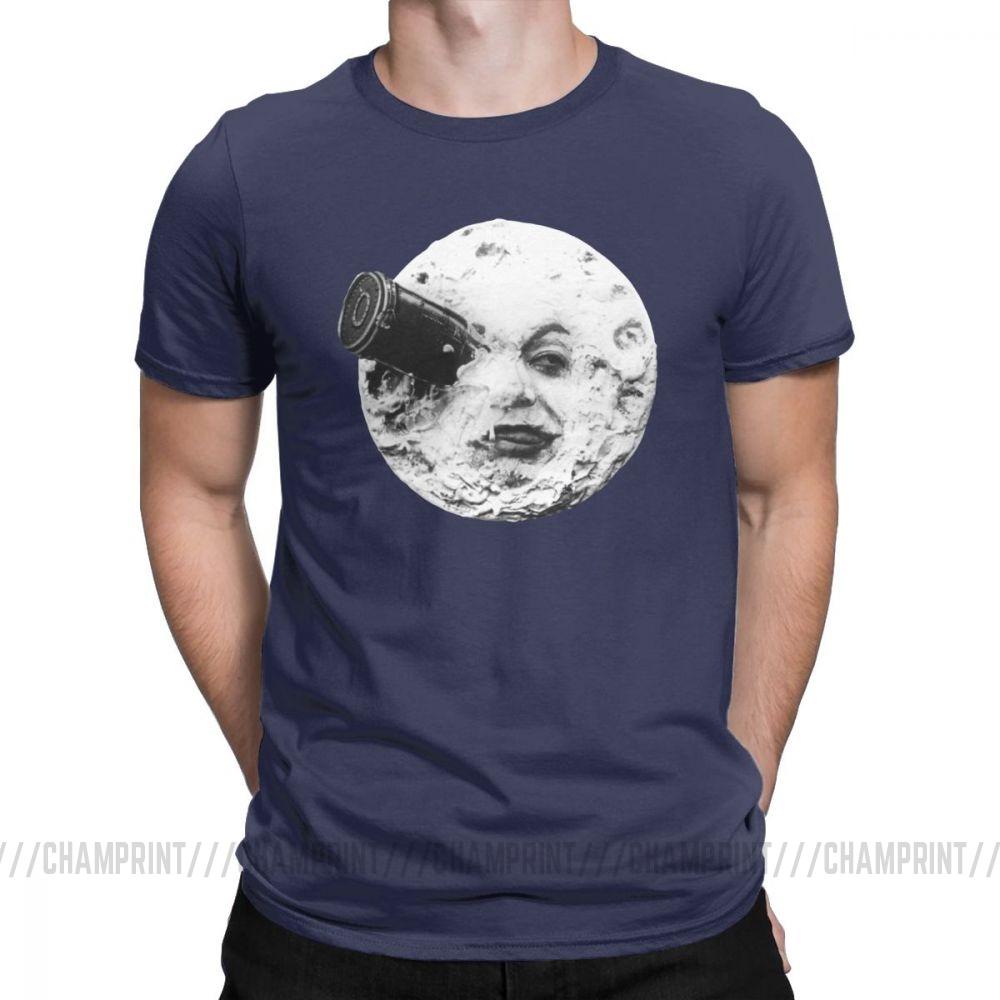 Moon T Shirts For Men Georges Melies Twin Party Tops Short Sleeve Vintage T Shirts