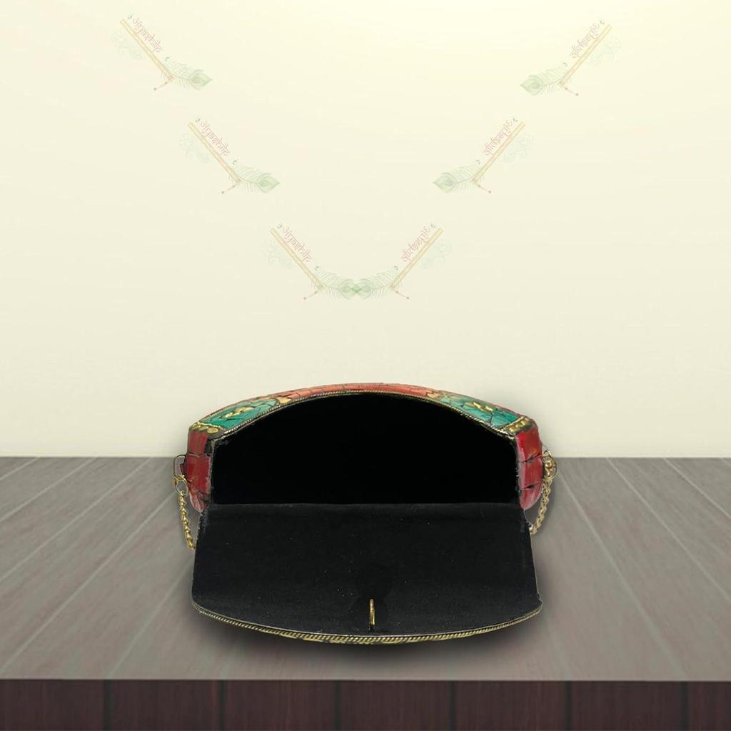 Bridal Women's Antique Brass Purse Ethnic Handmade Metal Clutch Bag