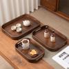 Polished Walnut Tea Tray Hollowed-out Handle Afternoon Tea Tray Durable Tea Serving Plate  Kitchen