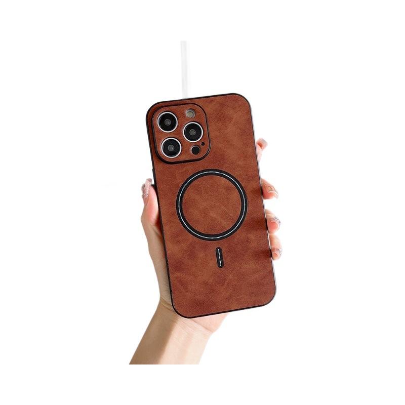 Applicable To Apple 14promax Mobile Phone Case Magnetic Suction Iphone13 Skin Feeling All-inclusive 12 Anti-drop 11 Business Xr Simple