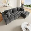 Modular L-Shaped Corner Sofa Without Frame, Comfortable Chenille Fabric, Ideal for Living Room and Apartments, No Assembly Required, Gray