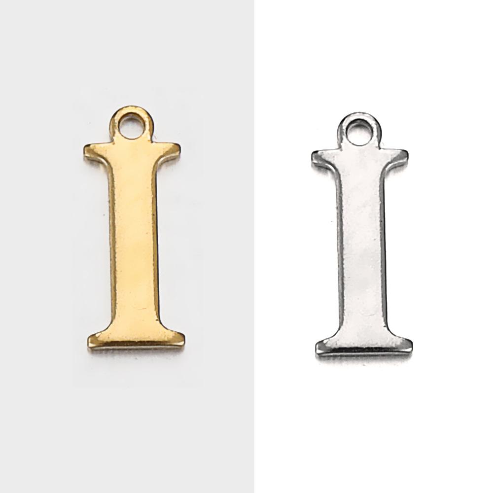 20pcs Stainless Steel Gold Letter Charm Initial Charms Alphabet Beads Pendants Assorted for Bracelet Necklace Jewelry Making DIY