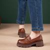 The First Layer of Cowhide Loafers Women's Autumn New Leather One-pedal Temperament Foam Platform Single Shoes Women's Muffin Women's Shoes