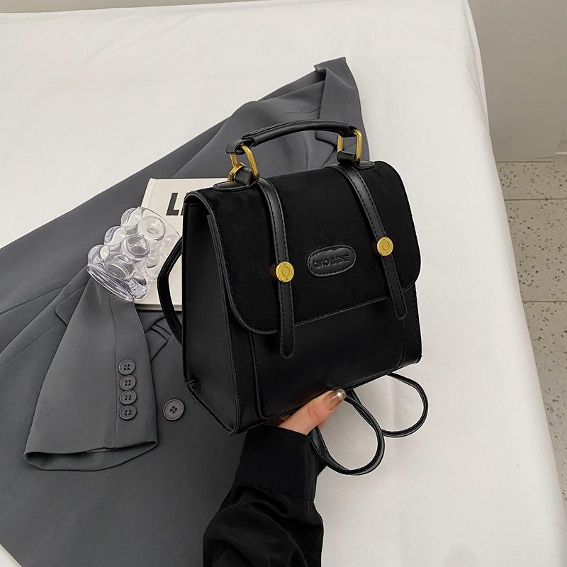 Versatile Small Bag Women's New Contrasting Color Fashion Backpack Commuter Messenger Bag