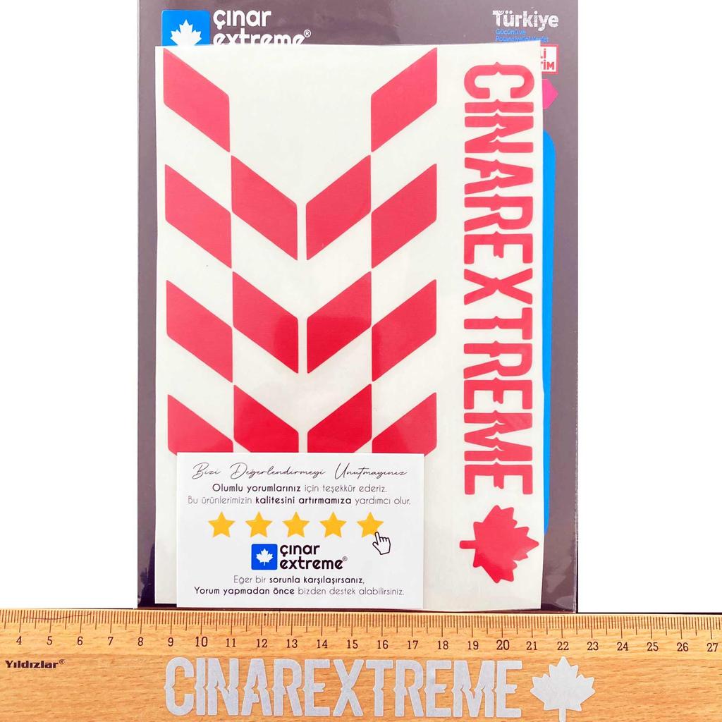 Flag Red Checkered Helmet Motorcycle Sticker Set CinarExtreme