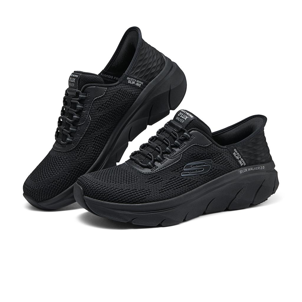 Skechers Comfortable Durable Breathable Sweat-Absorbing Low-Top Running Shoes Men sneakers Black 232446-BBK
